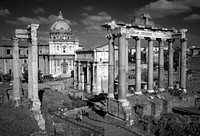 Rome - Temple of Saturn and Santi Luce e Martina