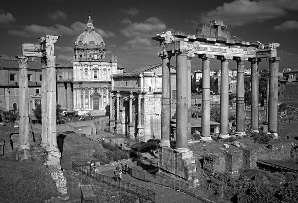 Rome - Temple of Saturn and Santi Luce e Martina