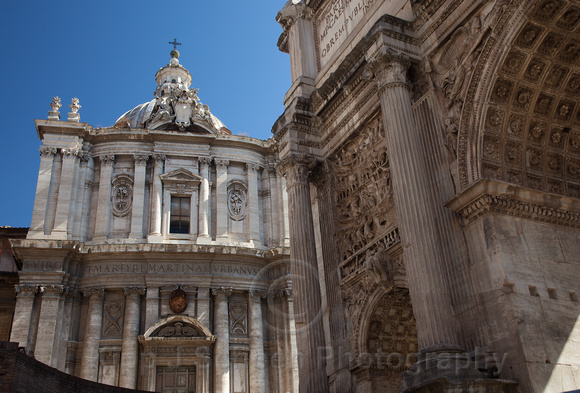 Rome - Santi Luca e Martina and Arch of Septimius Severus