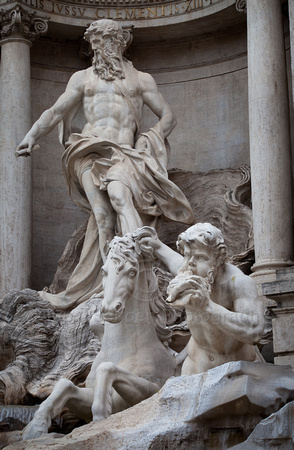 Rome - Neptune, Triton, and Seahorse at the Trevi Fountain