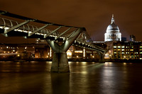 Millenium Bridge and St Paul's at Night