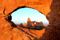 Sunrise on the North Window and Turret Arch