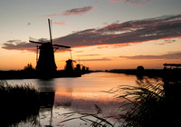 Kinderdijk Widmills and Cloulds at Dawn