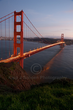 Golden Gate Bridge Traffic at Dusk