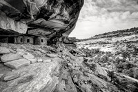 Road Canyon and Granaries in Black and White