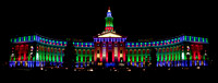 Denver City and County Building Holiday Lights Panorama