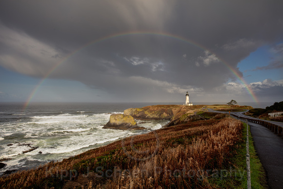 Yaquina Head Lighthouse Rainbow